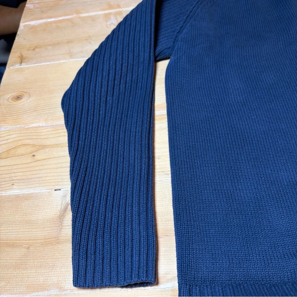 Royal Robbins Mens‎ Navy Blue 100% Cotton Ribbed Raglan Crew Neck Sweater Large
